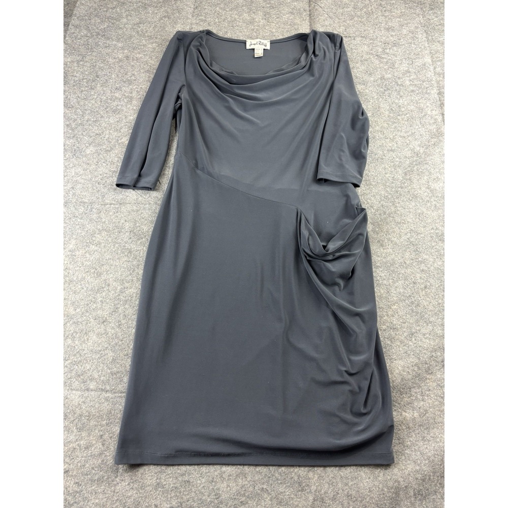 Joseph Ribkoff Jersey Stretch Pocket Cowl Neck 3/4 Sleeve Sheath Dress Womens 10